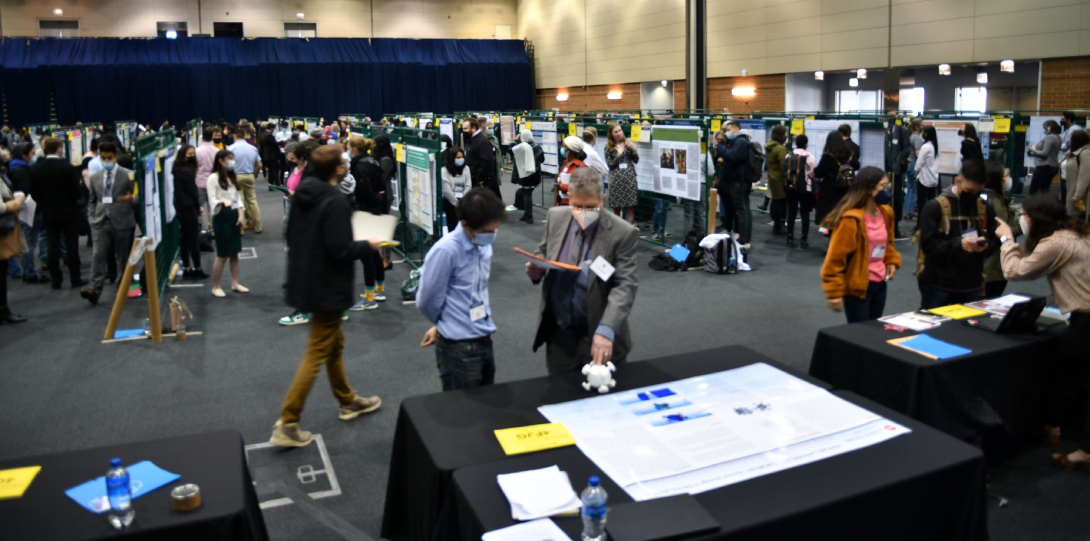 Wide view of the presentation room for the 2022 Undergraduate Research Forum